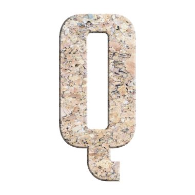 Mantar pano doku alfabesine izole beyaz arka plan üzerinde