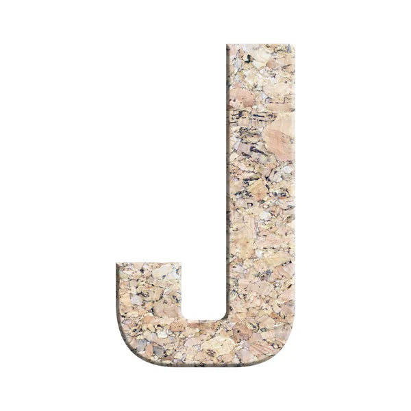 Alfabeto sobre placa de cortiça textura isolada sobre fundo branco — Fotografia de Stock