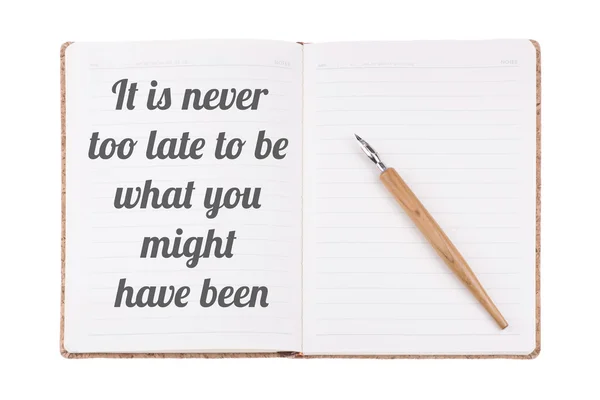 The Positive & Motivational Quote written on a vintage notebook — Stock Photo, Image