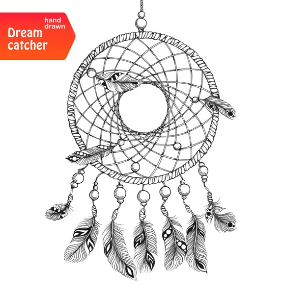 Native american dream catcher met veren — Stockvector