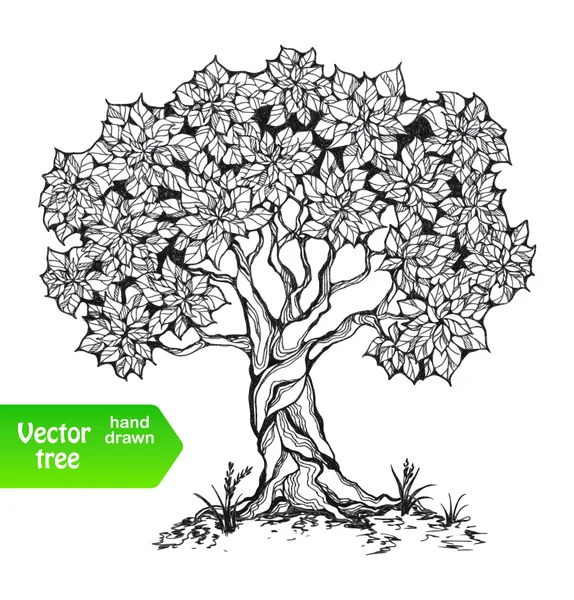 Allein Baum — Stockvektor