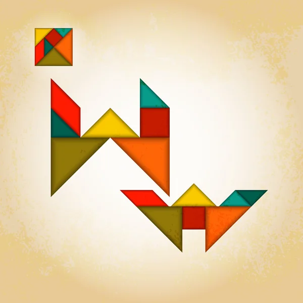 Abstrakt Tangram alfabetet — Stock vektor