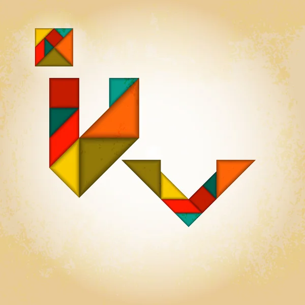 Alfabeto astratto di Tangram — Vettoriale Stock