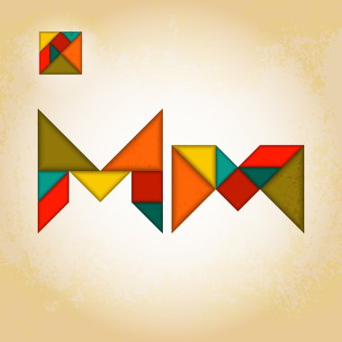 Soyut Tangram alfabesi