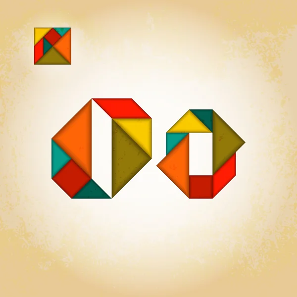 Abstrato Alfabeto Tangram — Vetor de Stock