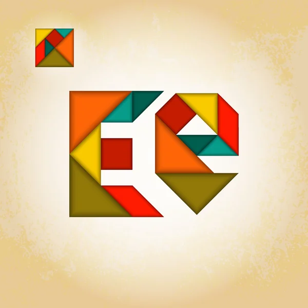 Abstrato Alfabeto Tangram — Vetor de Stock