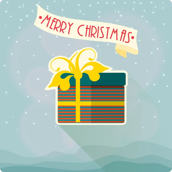Weihnachtsgrußkarte vorhanden. Frohe Weihnachten Vektor Illustration — Stockvektor