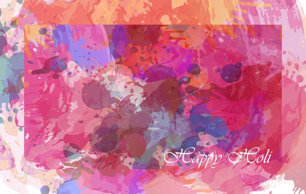 Creative Happy Holi background. Abstract watercolor art hand paint on white background. Vector illustration for your design — Stockový vektor
