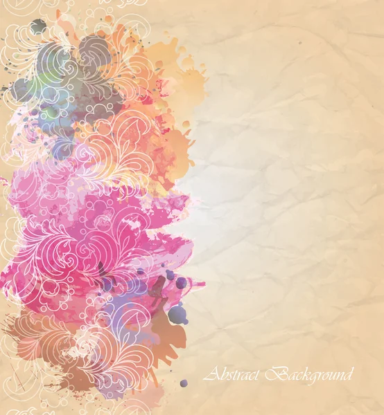 Fondo de elementos florales y ornamentales. Fondo acuarela . — Vector de stock