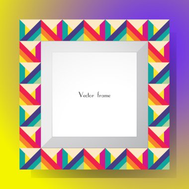 Picture frame isolated on colorful background. Perfect for your presentations or creation. Vector illustration