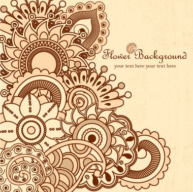 Hand drawn doodle frame with place for text. Vintage vector pattern. Hand drawn abstract background. Decorative retro banner. Can be used for banner, invitation, wedding card, scrapbooking and others.