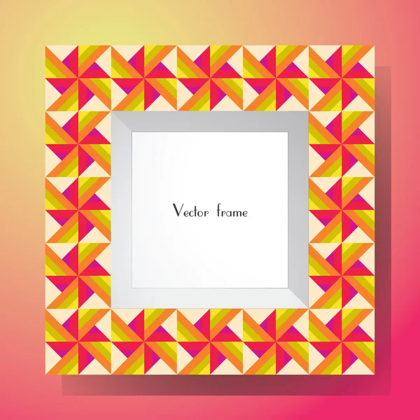 Picture frame isolated on colorful background. Perfect for your presentations or creation. Vector illustration — Stok Vektör