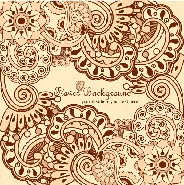 Quadro de rabiscos desenhado à mão com lugar para texto. Padrão vetorial vintage. Fundo abstrato desenhado à mão. Banner retrô decorativo. Pode ser usado para banner, convite, cartão de casamento, scrapbooking e outros . — Vetor de Stock