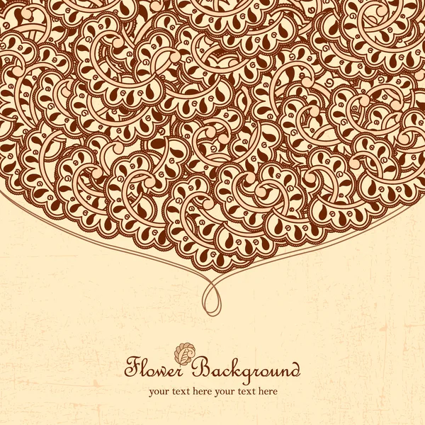 Hand drawn doodle frame with place for text. Vintage vector pattern. Hand drawn abstract background. Decorative retro banner. Can be used for banner, invitation, wedding card, scrapbooking and others.