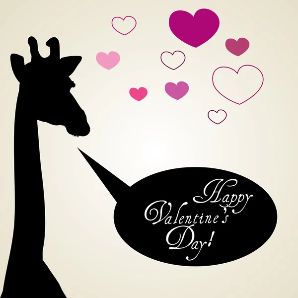 Happy Valentines Tageskarte mit Girafe — Stockvektor
