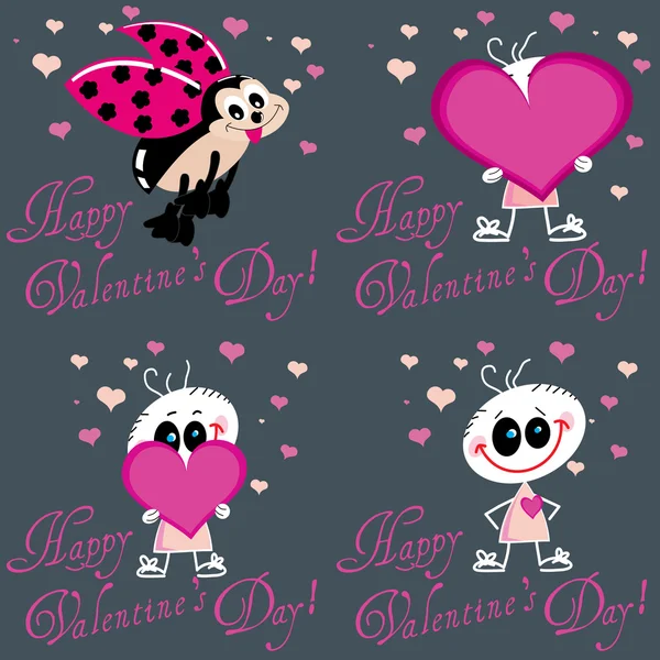 Happy valentines day cards — Stock Vector