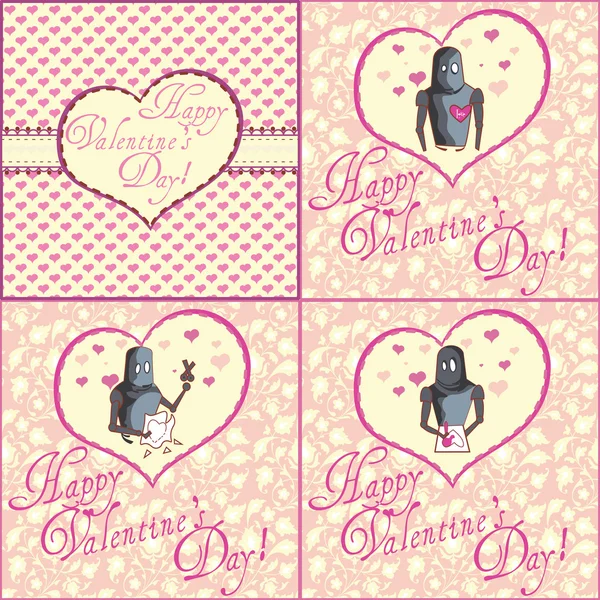 Happy Valentijnsdag kaarten — Stockvector