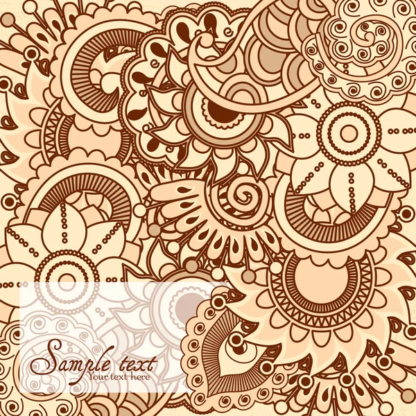 Hand drawn doodle frame with place for text. Vintage vector pattern. Hand drawn abstract background. Decorative retro banner. Can be used for banner, invitation, wedding card, scrapbooking and others. — Stock Vector