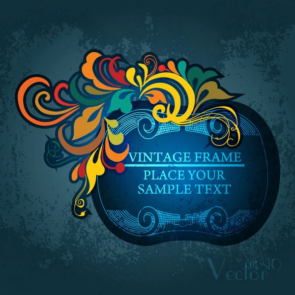 Moldura floral vintage. Elemento para design. — Vetor de Stock