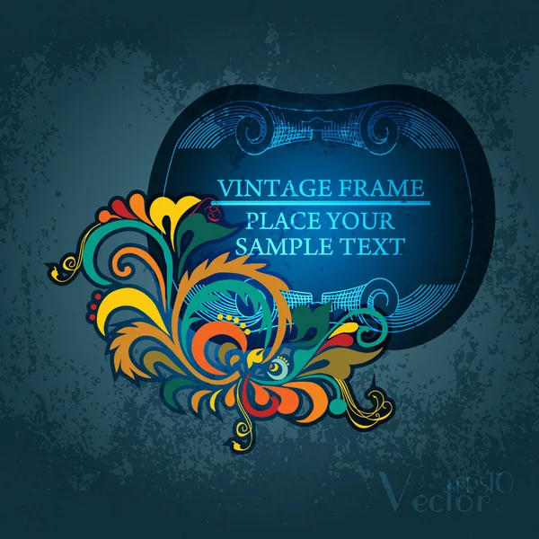 Vintage floral frame. Element for design. — Stock Vector