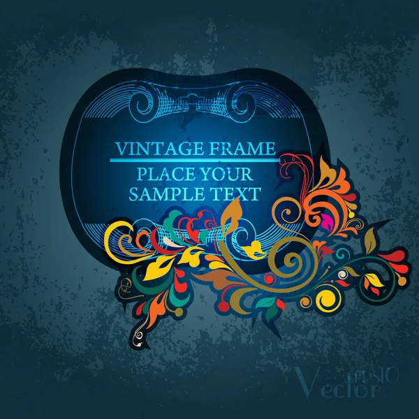 Vintage floral frame. Element for design. — Stock Vector