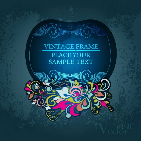 Cornice floreale vintage. Elemento per il design. — Vettoriale Stock