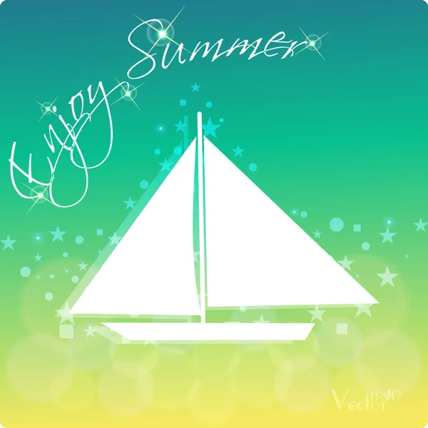 Summer's background with text - illustration. Vector illustration of a glowing Summer time background. — Stock Vector