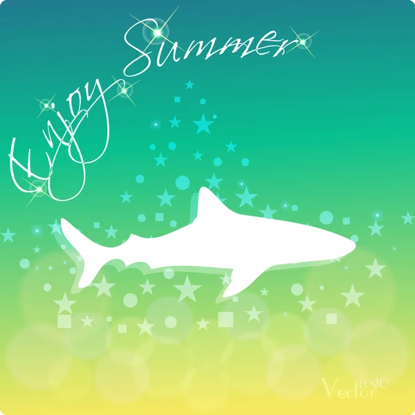 Fondo de verano con texto - ilustración. Ilustración vectorial de un fondo de tiempo de verano brillante . — Vector de stock