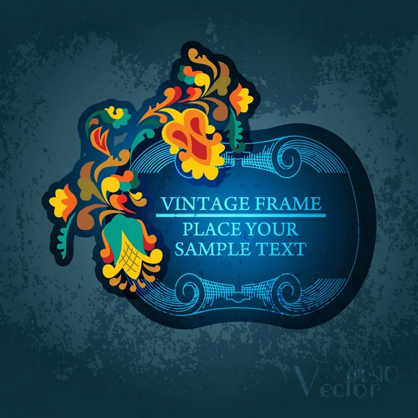 Vintage blommig ram. Element för utformning. — Stock vektor