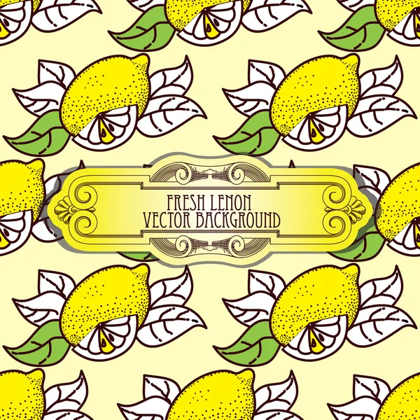 Verse citroen naadloze patroon — Stockvector