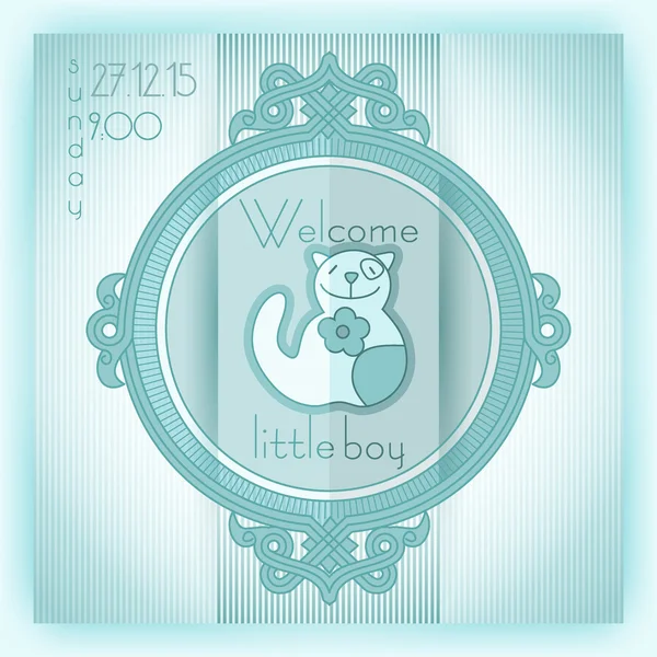 Baby boy shower invitation card — Stock Vector