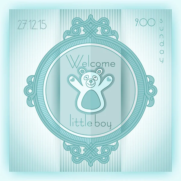 Tarjeta de invitación Baby boy shower — Archivo Imágenes Vectoriales