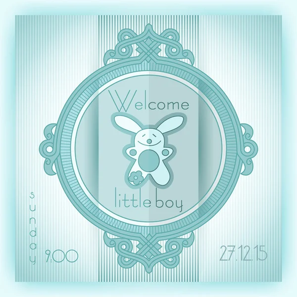 Baby boy shower invitation card — Stock Vector