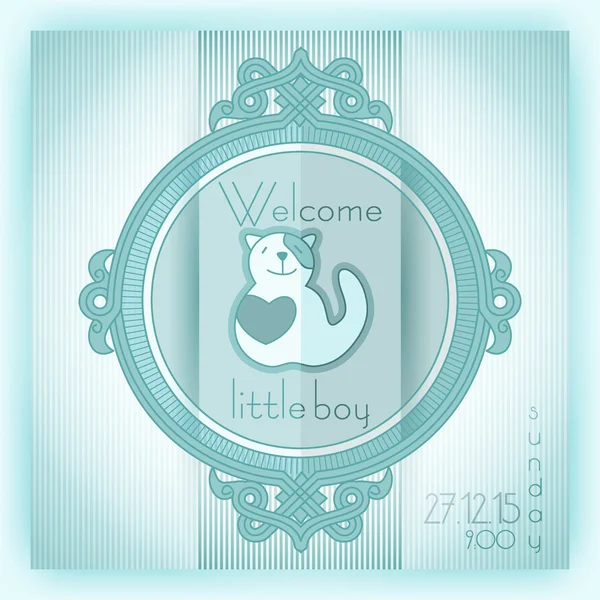 Baby boy dusch inbjudningskort — Stock vektor