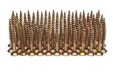 cıvata ve vidalar beyaz bir arka plan üzerinde izole