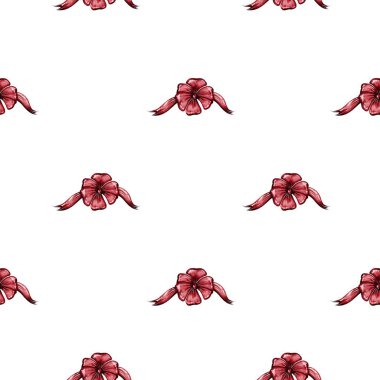 Beyaz Arkaplanda Kırmızı Yay Şablonu. Hediye paketi, davetiye ya da aşk ve kutlama için ilham veren romantik bir dekor..