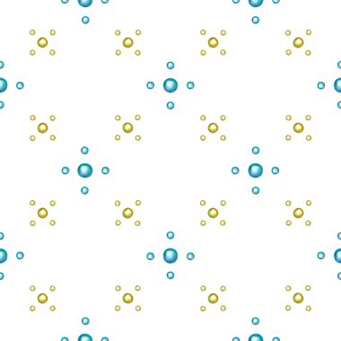 Şeffaf arka planda parlak altın ve mavi küreler ile lüks, dikişsiz geometrik desen