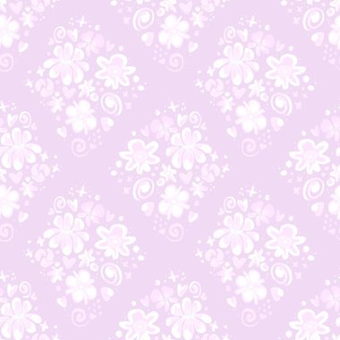 Beyaz papatyaları, kalpleri, girdapları, yıldızları ve yumuşak bir arkaplana saçılmış küçük çiçekleri olan kusursuz desenler. Elle çizilmiş neşeli, romantik bir tarzda, tebrik kartları, davetiyeler veya kadınsı ambalaj tasarımları için mükemmel.