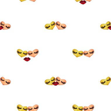 Romantik karikatürlü, şeffaf arkaplanı olan çift kalpleri olan sevimli bir model.