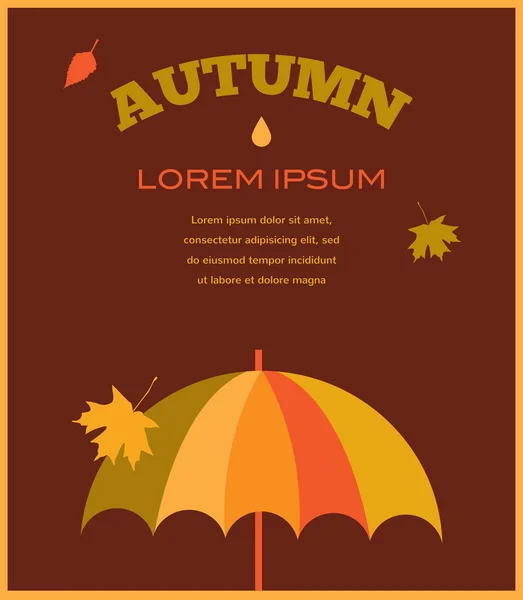 Autumn time. umbrela with falling leafs — Stock Vector