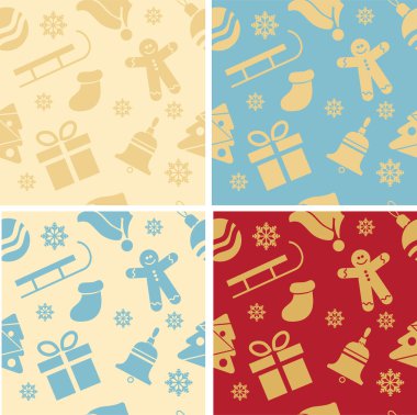 Dört Noel sorunsuz arka planlar, kağıt desen kaydırma için mükemmel seçim