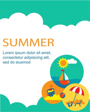 Yaz saati. tatil kartı