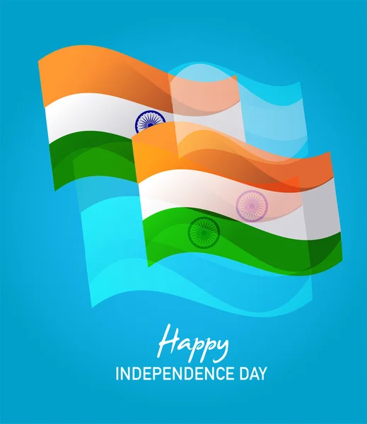 Wind Wave India Flags in on Blue — Διανυσματικό Αρχείο