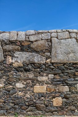 Mimari dokular, ortaçağ ve eski duvar iskeleti ve granit karışımı....