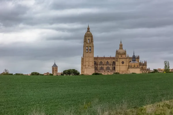 Ségovie Espagne 2021 Vue Majestueuse Sur Bâtiment Gothique Espagnol Emblématique — Photo