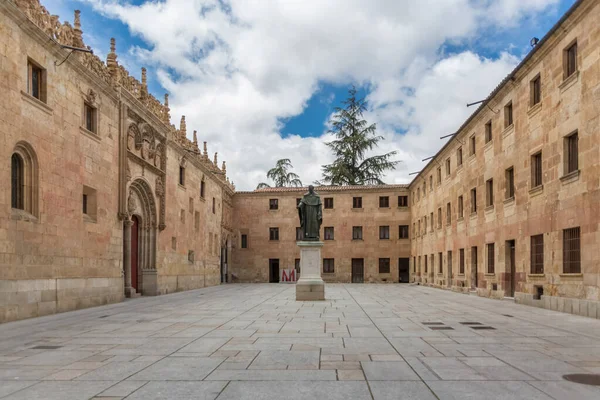 Salamanca Španělsko 2021 Pohled Terasu Escuelas Centrální Univerzitní Náměstí Muzeem — Stock fotografie