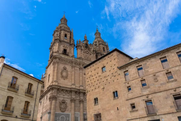 Salamanca Spanje 2021 Uitzicht Met Casa Las Conchas Zijgevel Barokke — Stockfoto