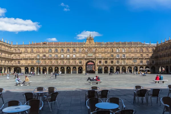 Salamanca Spanyolország 2021 Kilátás Barokk Köztéren Század Plaza Mayor Salamanca — Stock Fotó