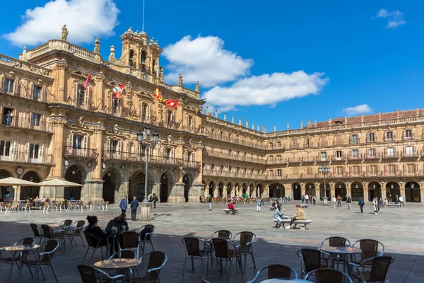 Salamanca Spanje 2021 Zicht Barokke Openbare Plaza 18E Eeuw Plaza — Stockfoto