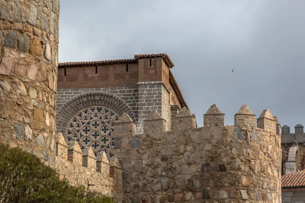 Авіла Іспанія 2021 Детальний Вид Місто Авіла Стіни Фортецю Вежі — стокове фото